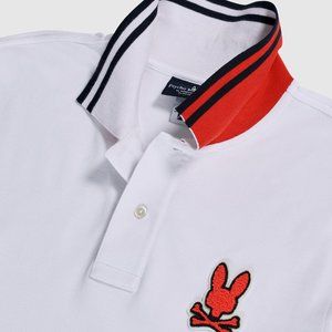 PSYCHO BUNNY MENS BURLINGTON POLO - WHITE